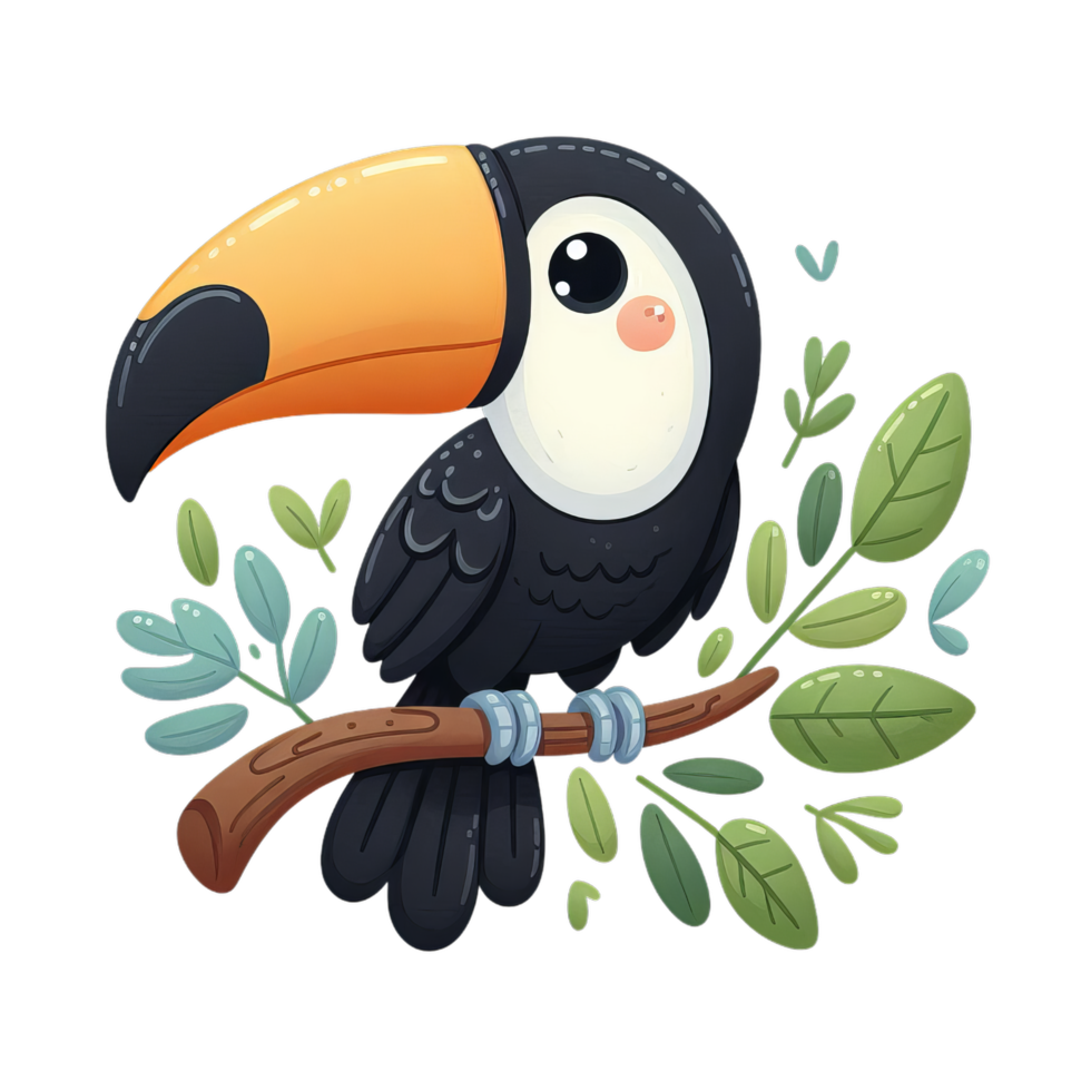 Toucan bird on a branch png