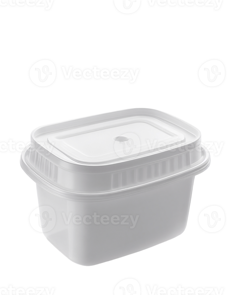 Empty plastic food container isolated on a transparent background showcasing simplicity and versatility in kitchen storage png