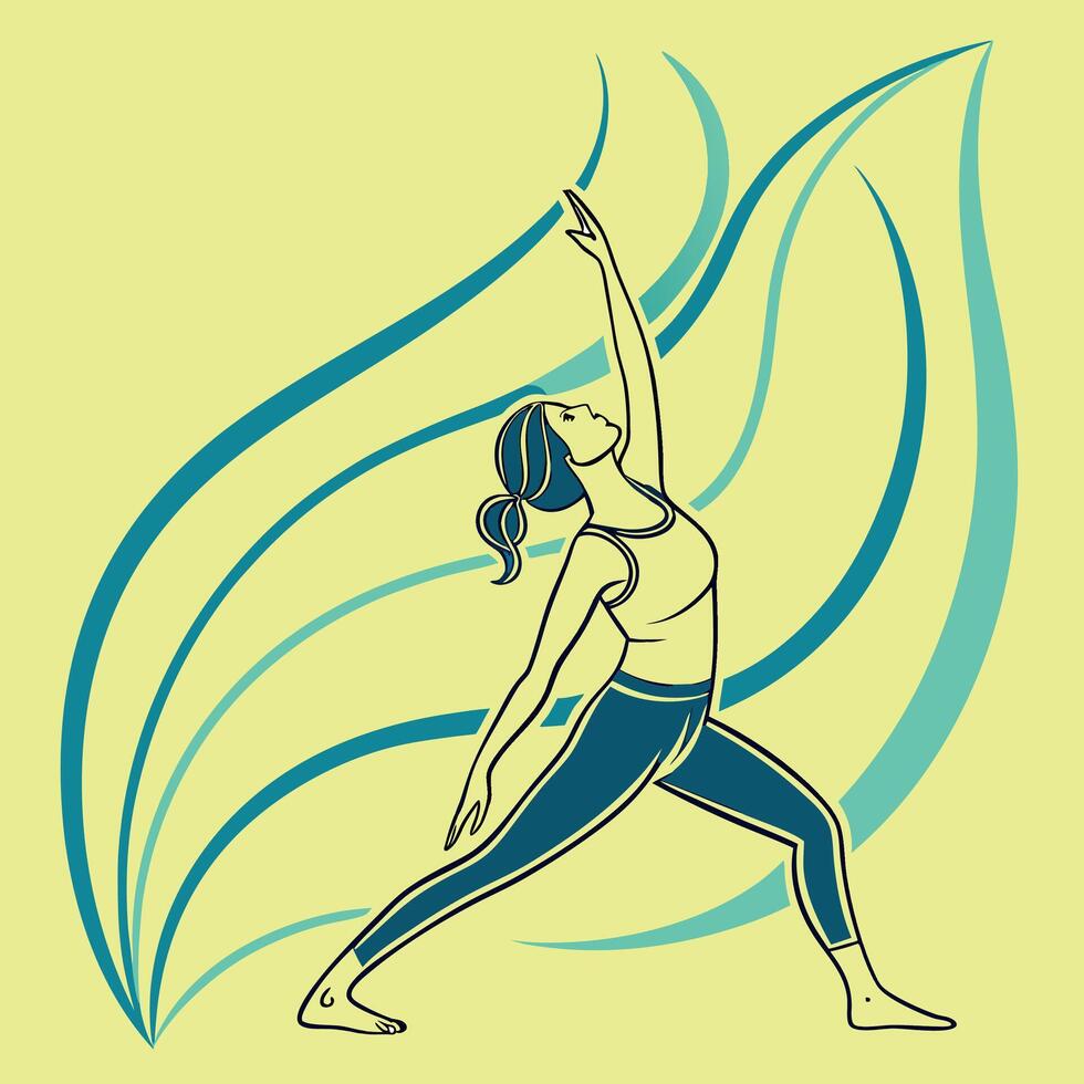Woman in Warrior II Pose vector