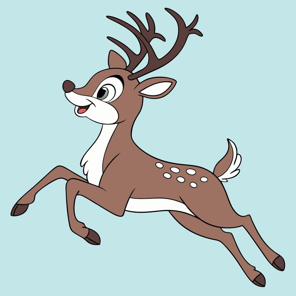 Bambi the deer in a joyful leap, a classic Disney animated character. vector