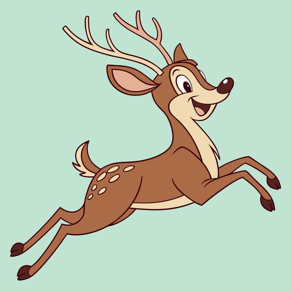 Bambi The joyful deer leaping through the air, a Disney classic vector