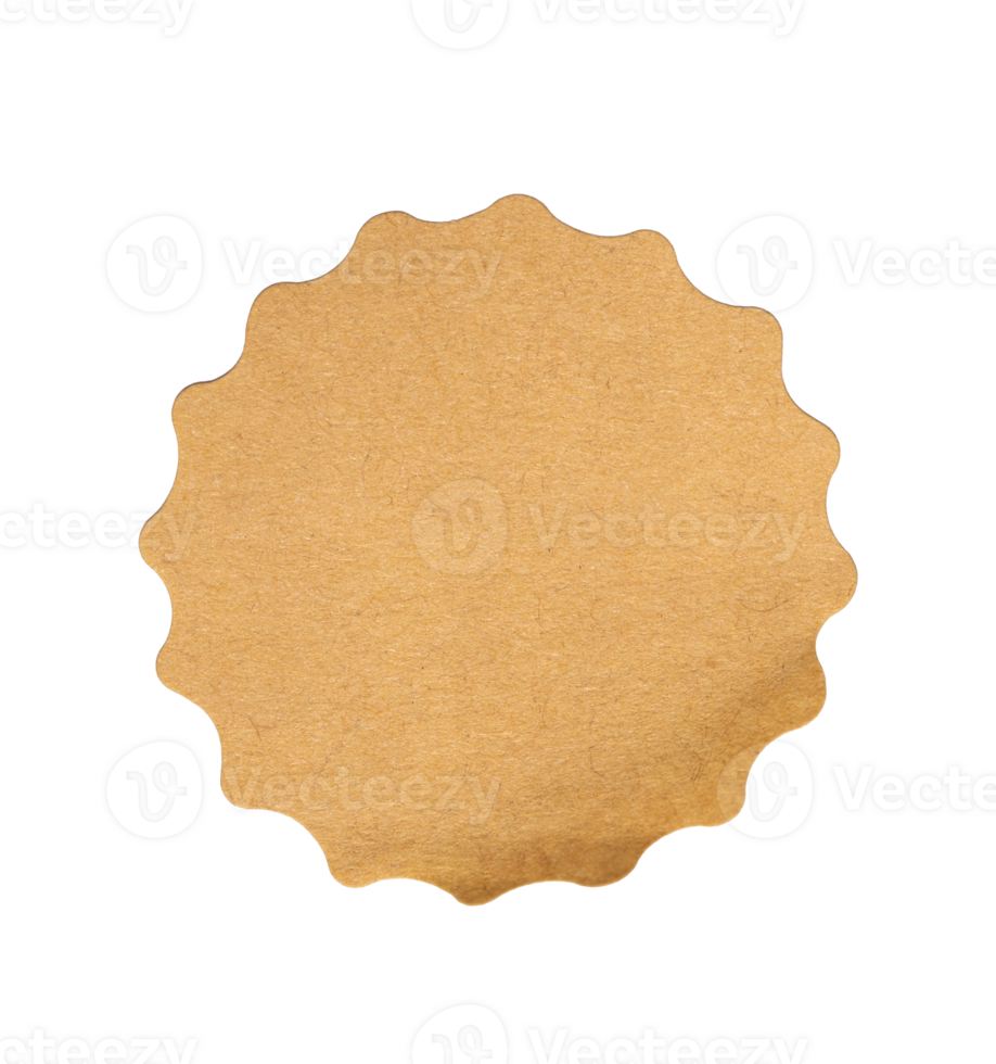 Recycled sticker paper cardboard price tag sticker with copy space, featuring a transparent background for easy integration into designs png