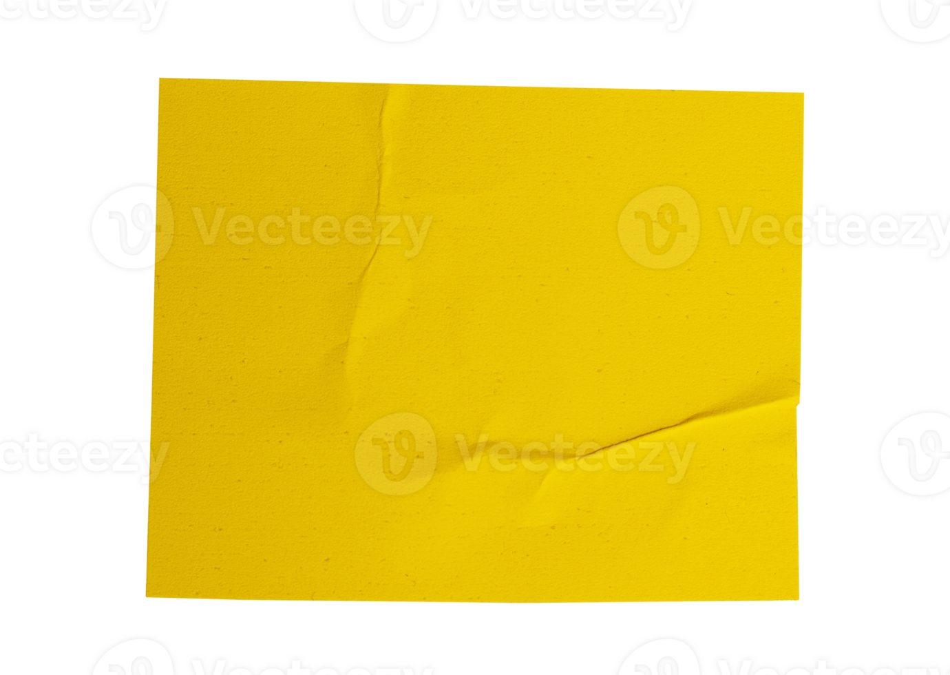 Blank crumpled yellow sticker paper note paper with transparent background, providing copy space for text or design elements png