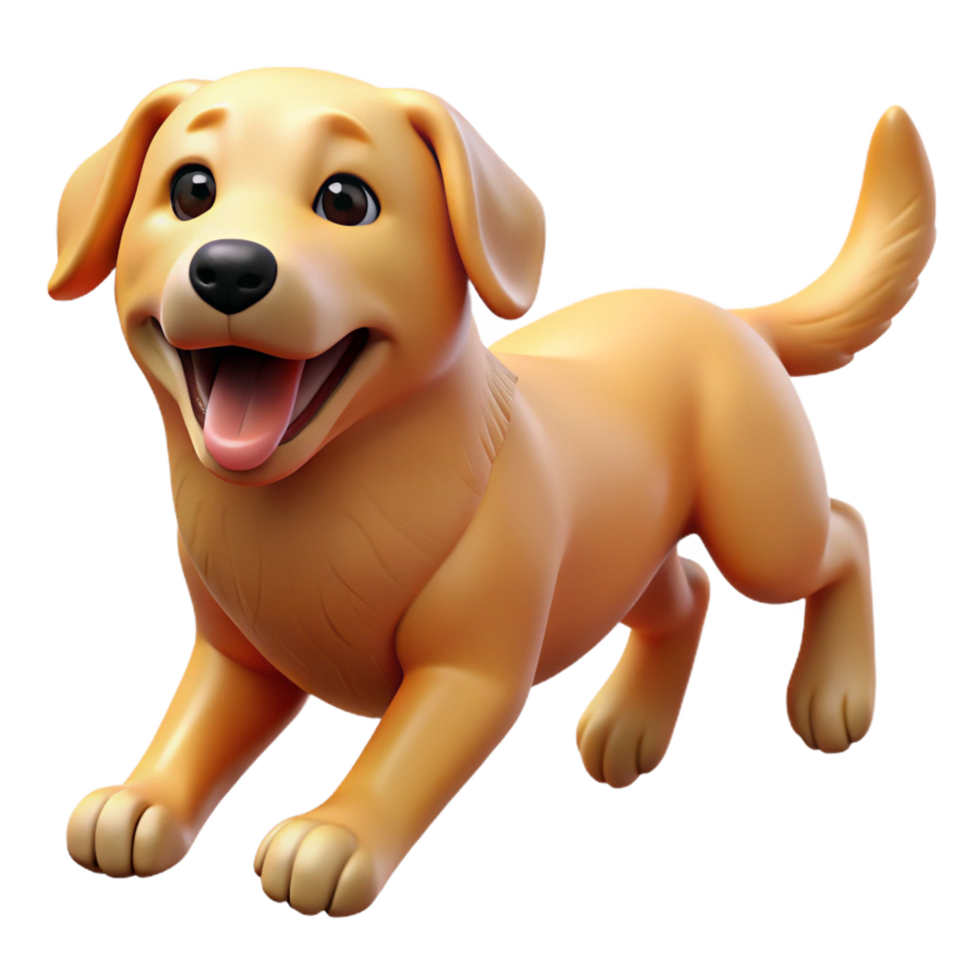 Golden Retriever enjoying an active sprint in transparent background png