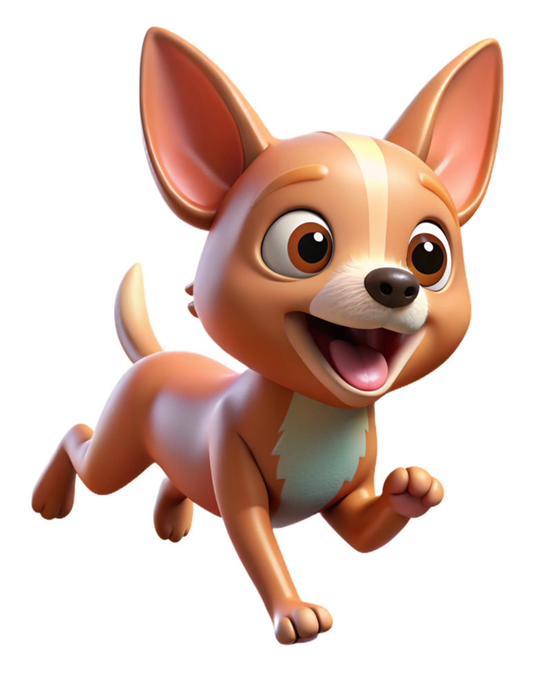 Chihuahua enjoying an active sprint in transparent background png