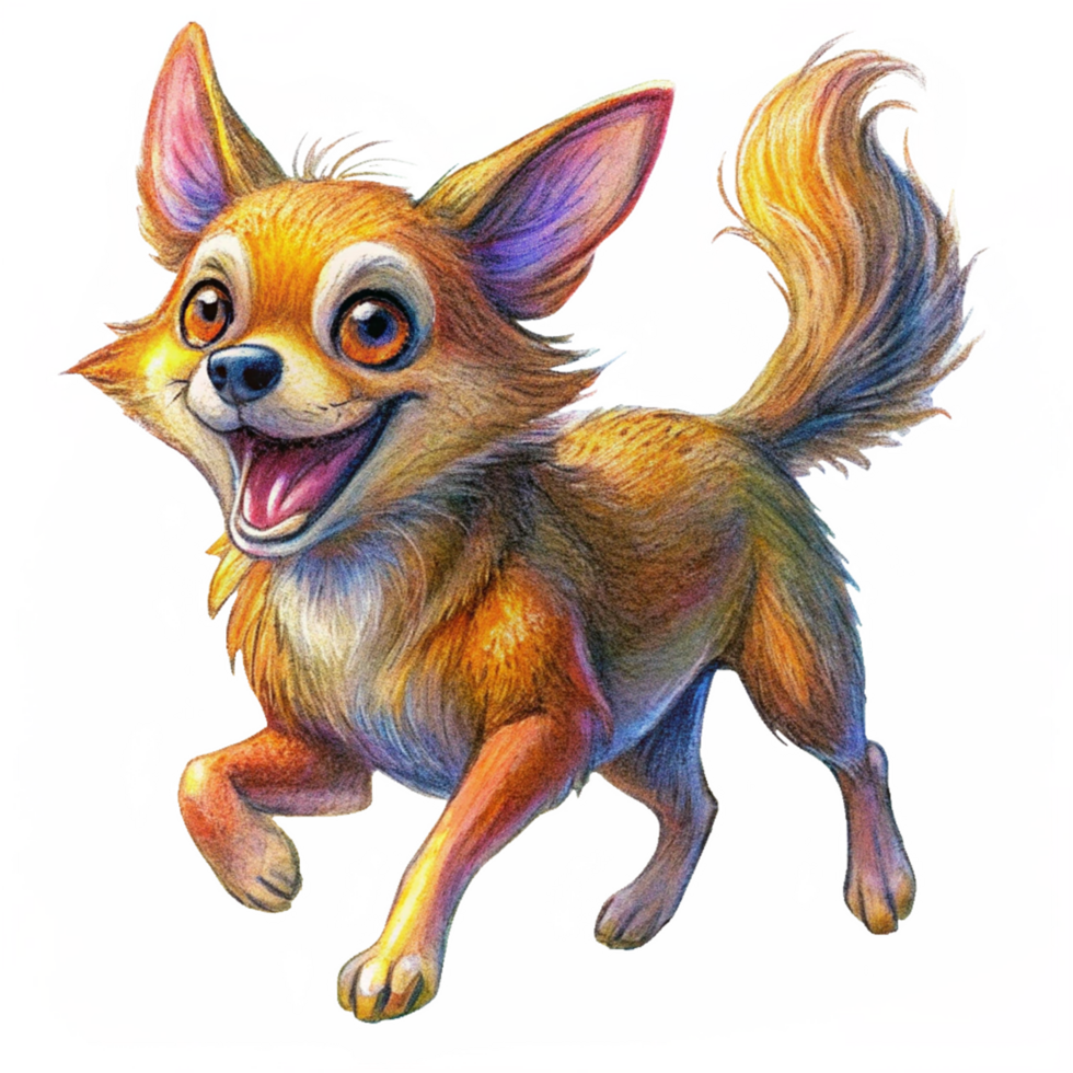 Chihuahua running forward with happiness in transparent background png