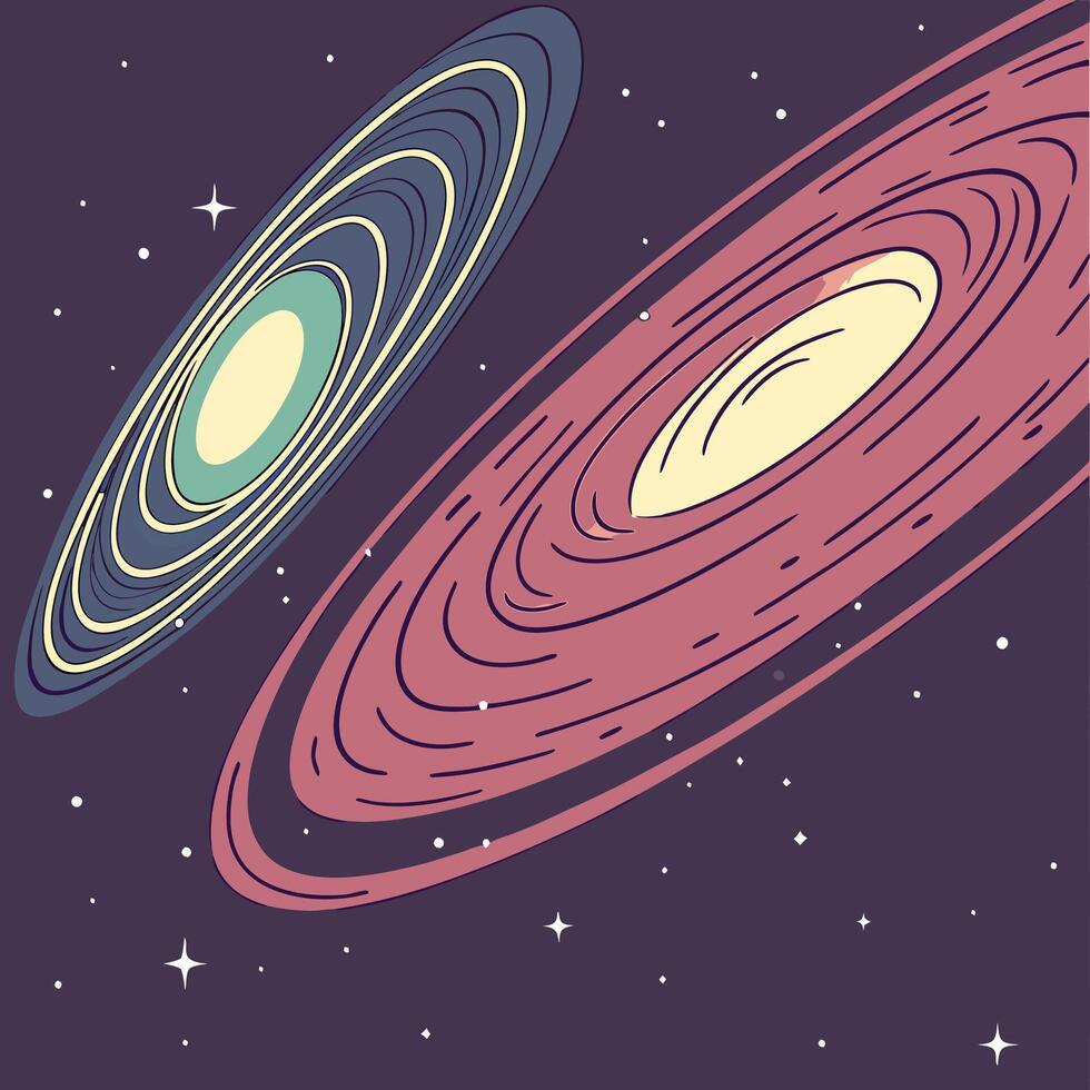 Pastel Galaxy Nebula Swirling Cosmic Art Space Background Illustration. vector