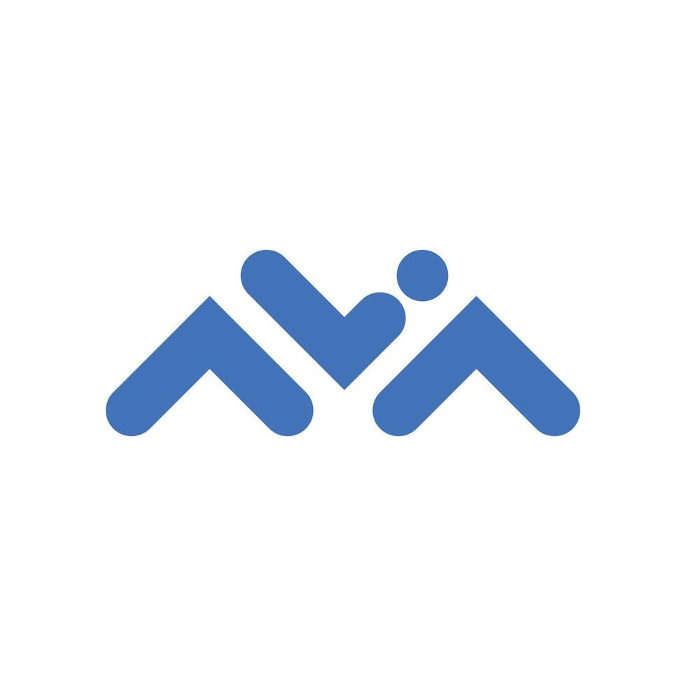 Monogram M letter M logo design template vector