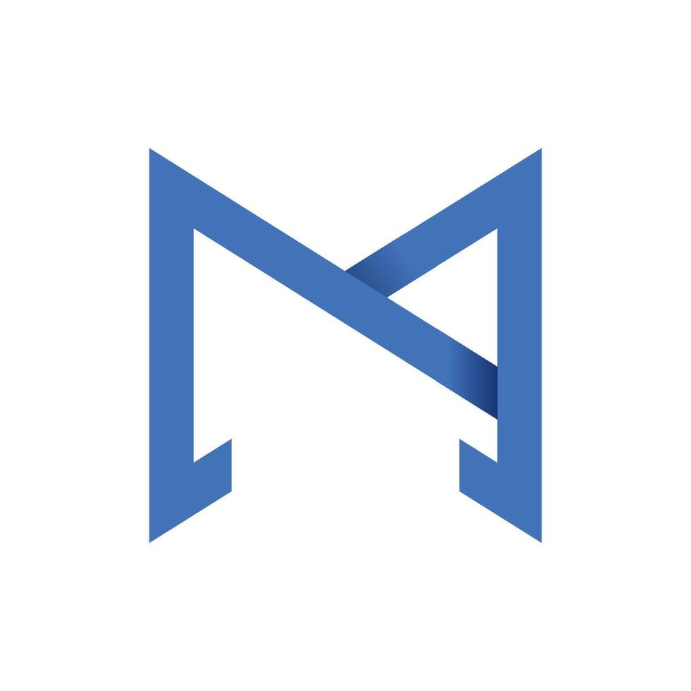Monogram simple letter M logo design template vector