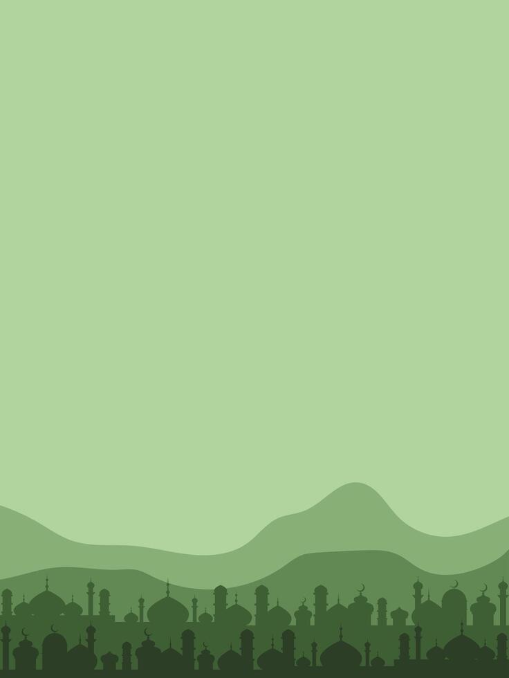 eid islamic mosque in the middle of a green landscape vector