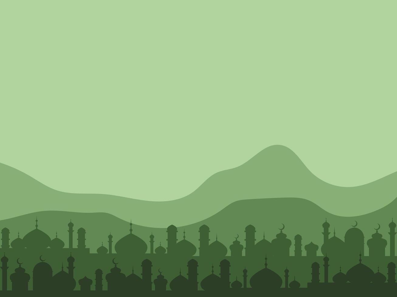 islamic mosque in the middle of a green landscape vector