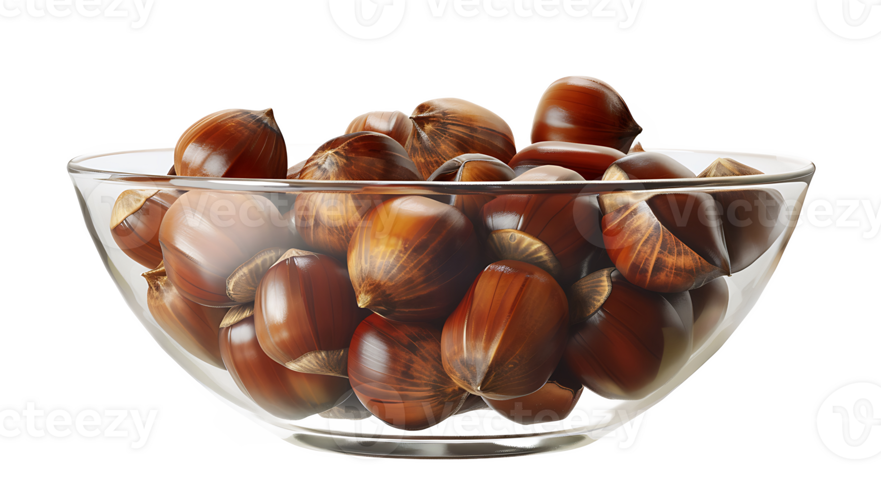 Chestnuts in a glass bowl png