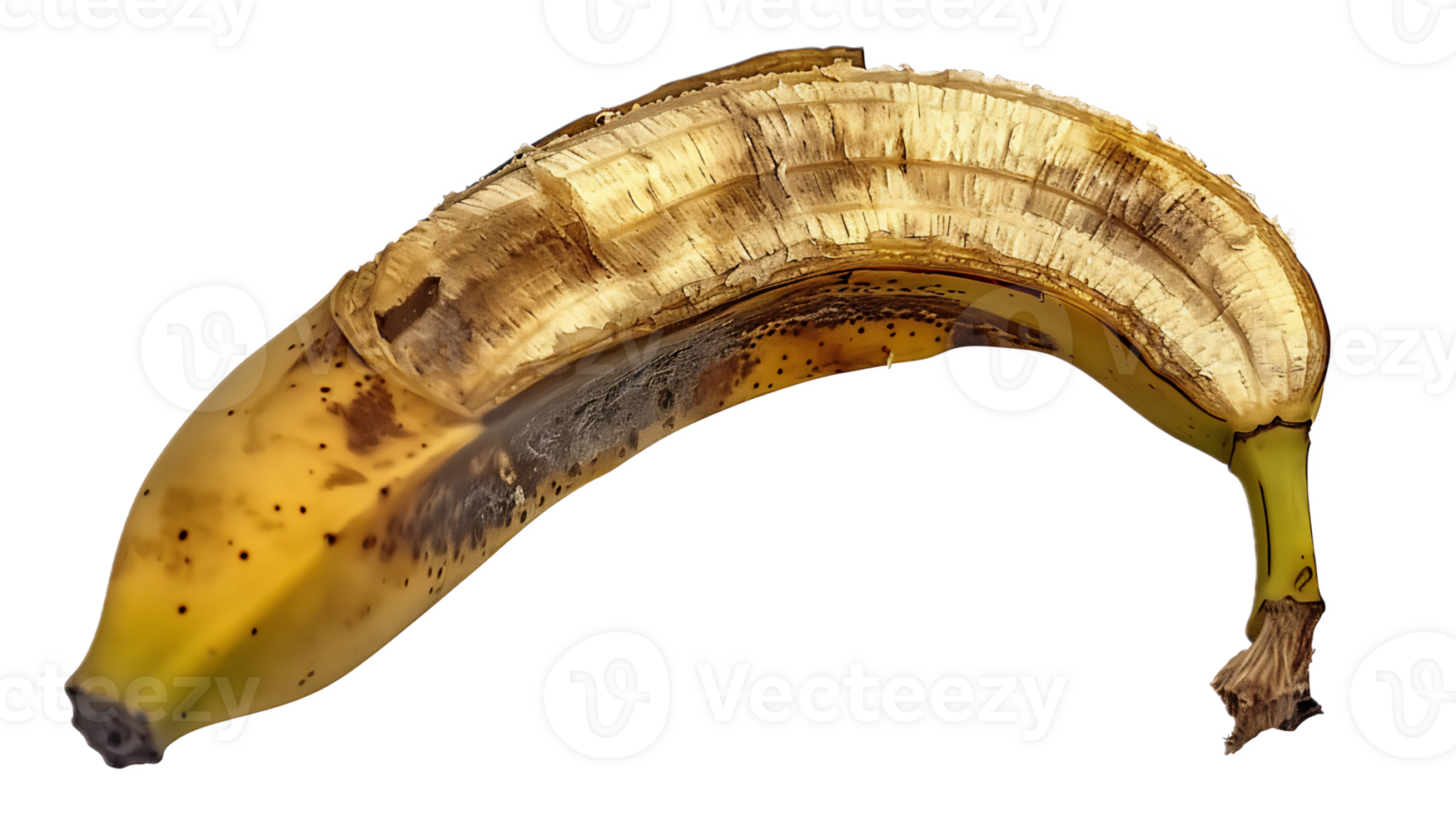 A banana that has been cut in half png