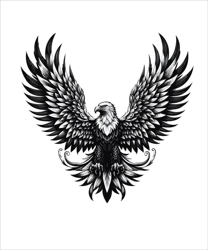eagle with wings vector
