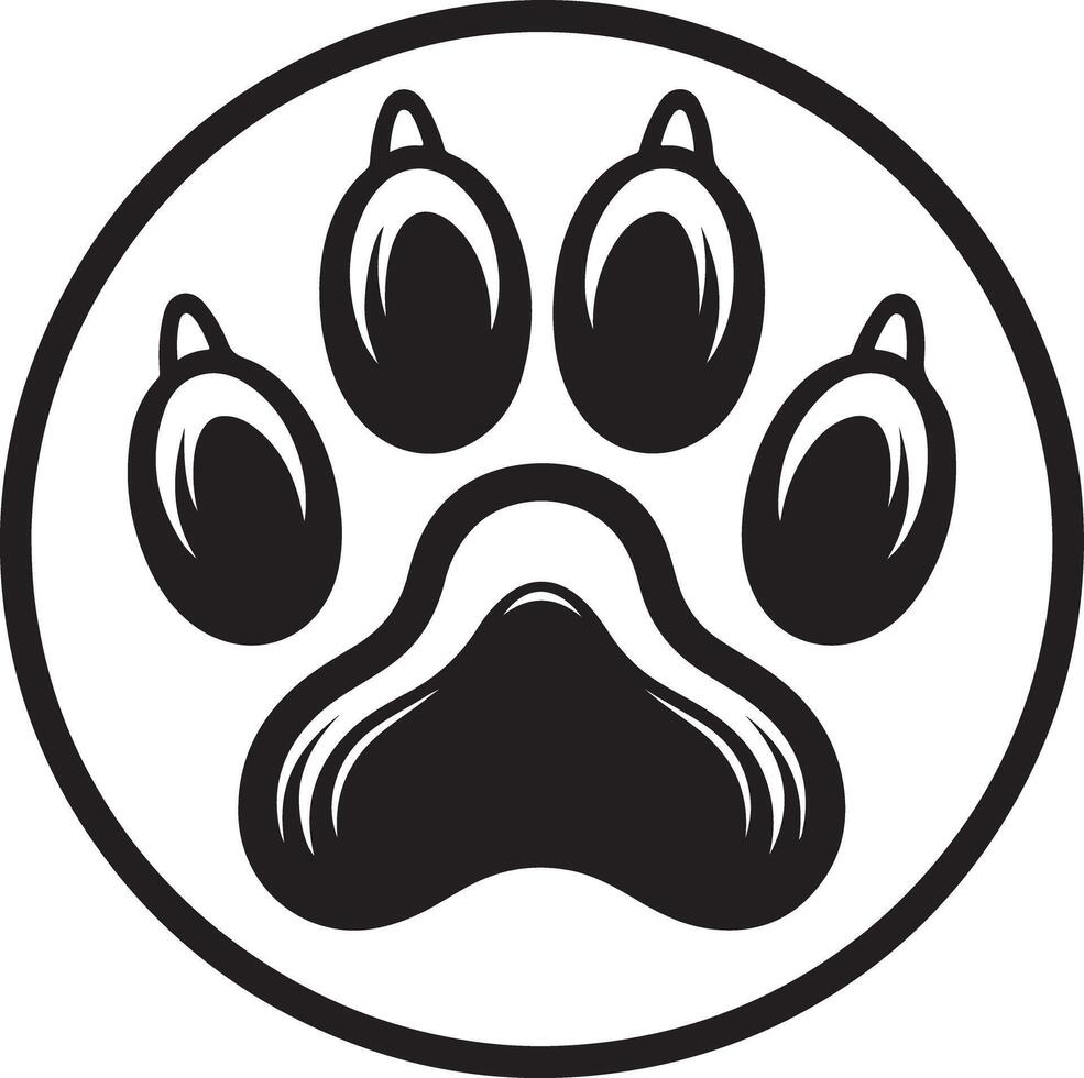 Simple Dog Paw Silhouette Image vector
