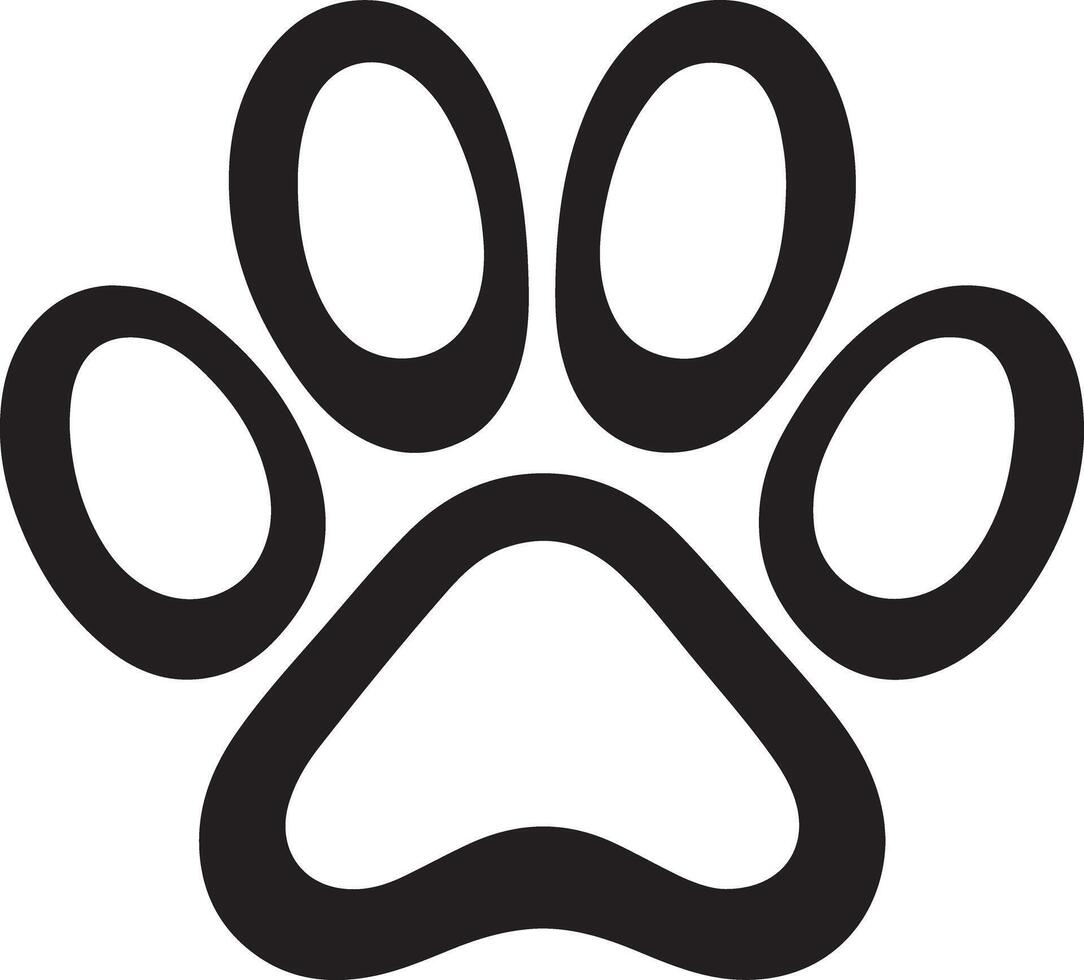 Dog Paw Silhouette Icon Digital Download vector