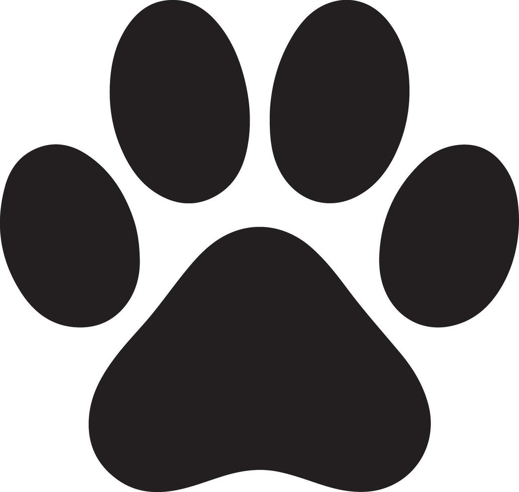 Minimalist Dog Paw Silhouette Design vector