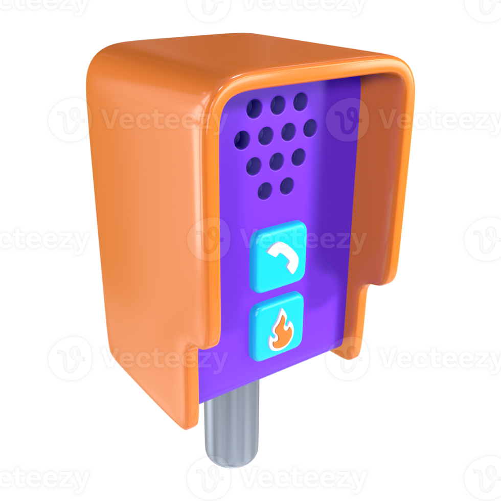 Emergency Call Box 3D Illustration Icon png