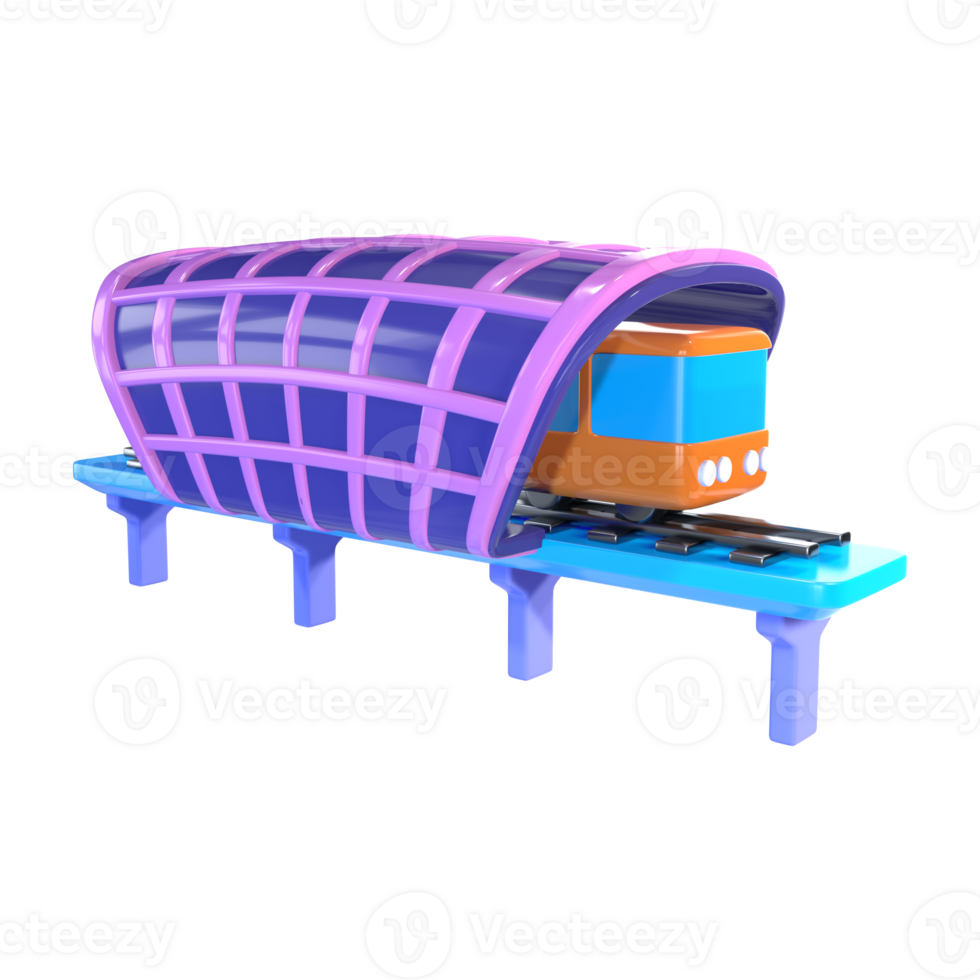 LRT Station 3D Illustration Icon png