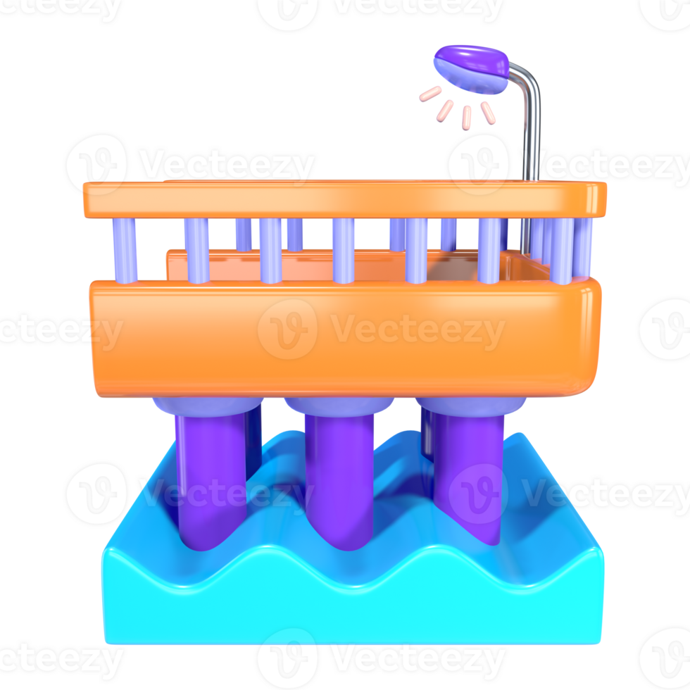 Public Pier 3D Illustration Icon png