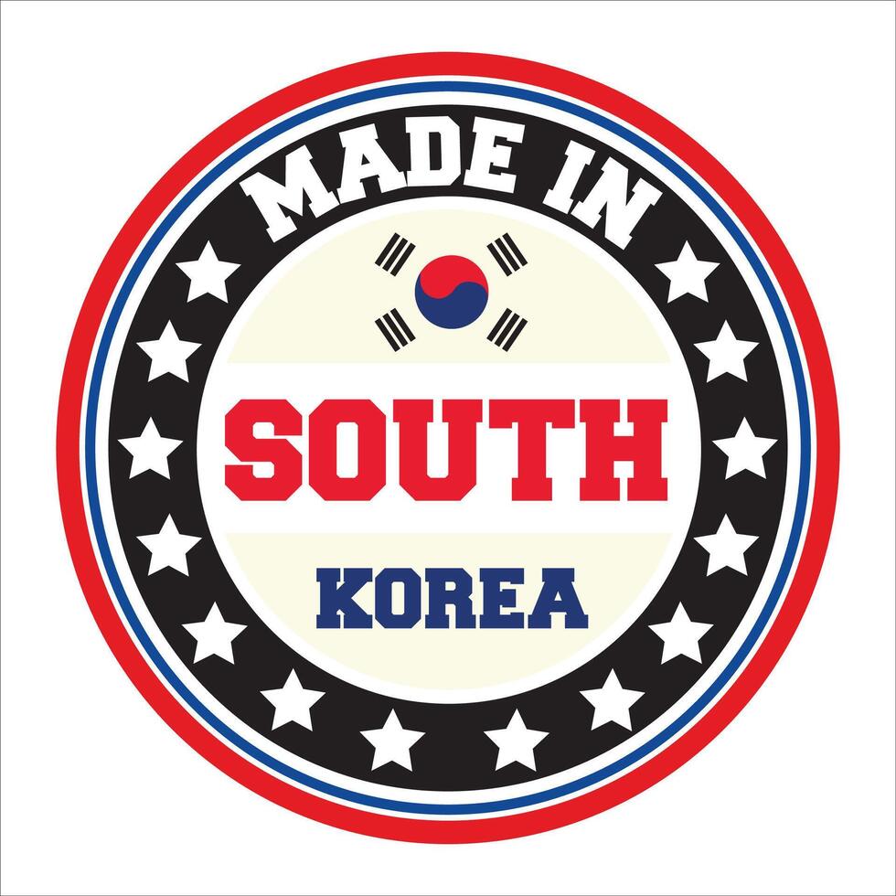 made in South Korea stamp sign vector