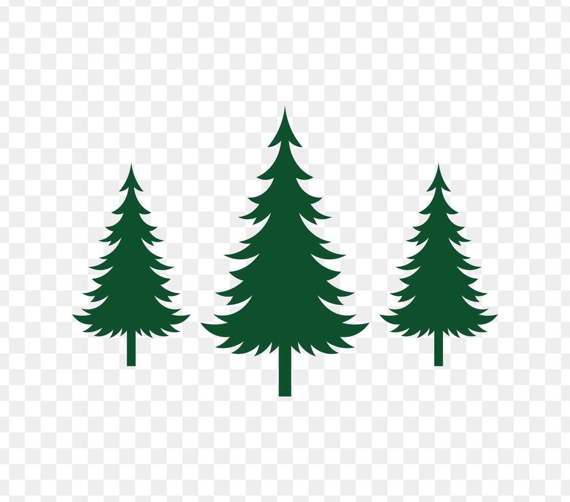 3 pine trees silhouette art design, illustration vector