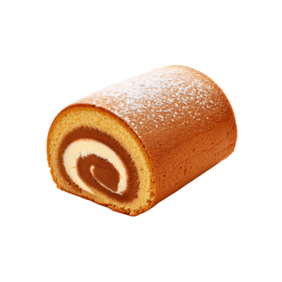 Roll cake on transparent background png