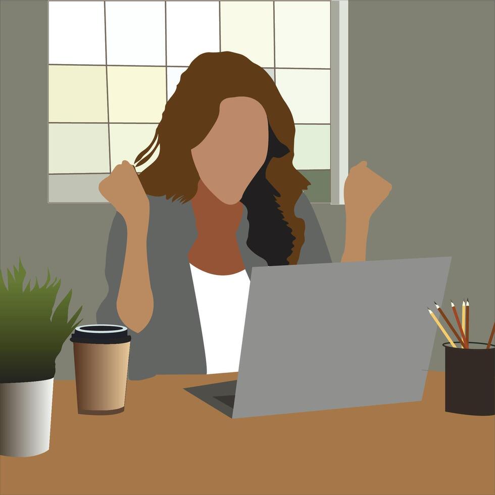 Working at home flat style illustration Online career Coworking space illustration vector