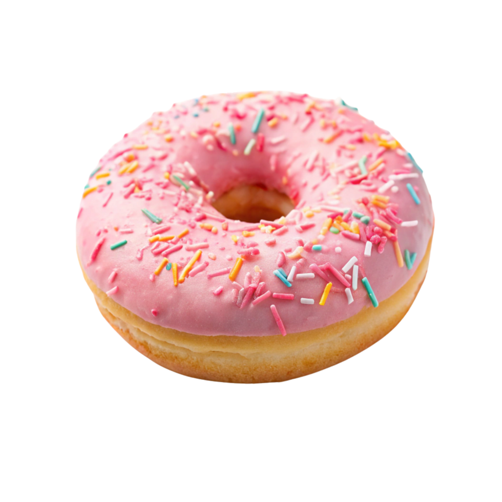 Pink Donut with Colorful Sprinkles png