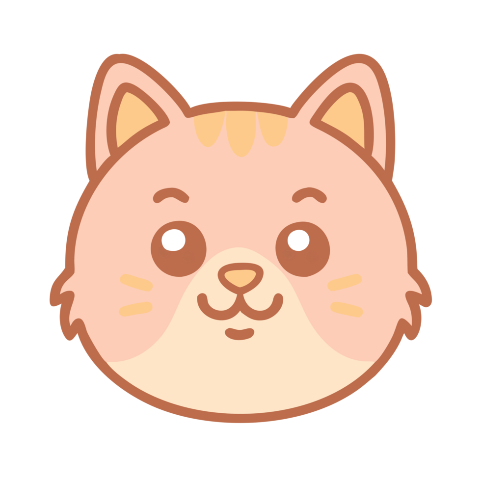 Playful Cartoon Cat Face png