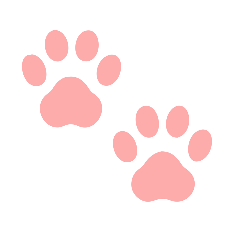 Pink Paw Print Design with Transparent Background png