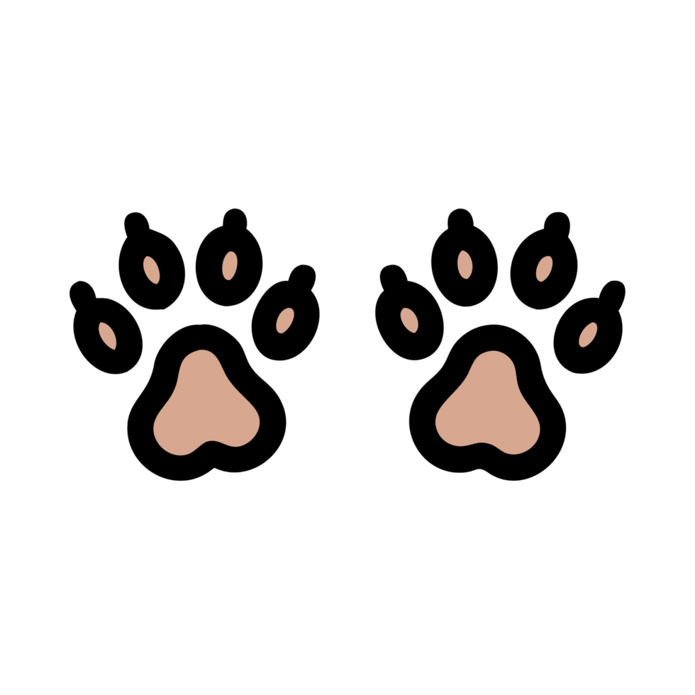 Two Cute Paw Prints on Transparent Background png