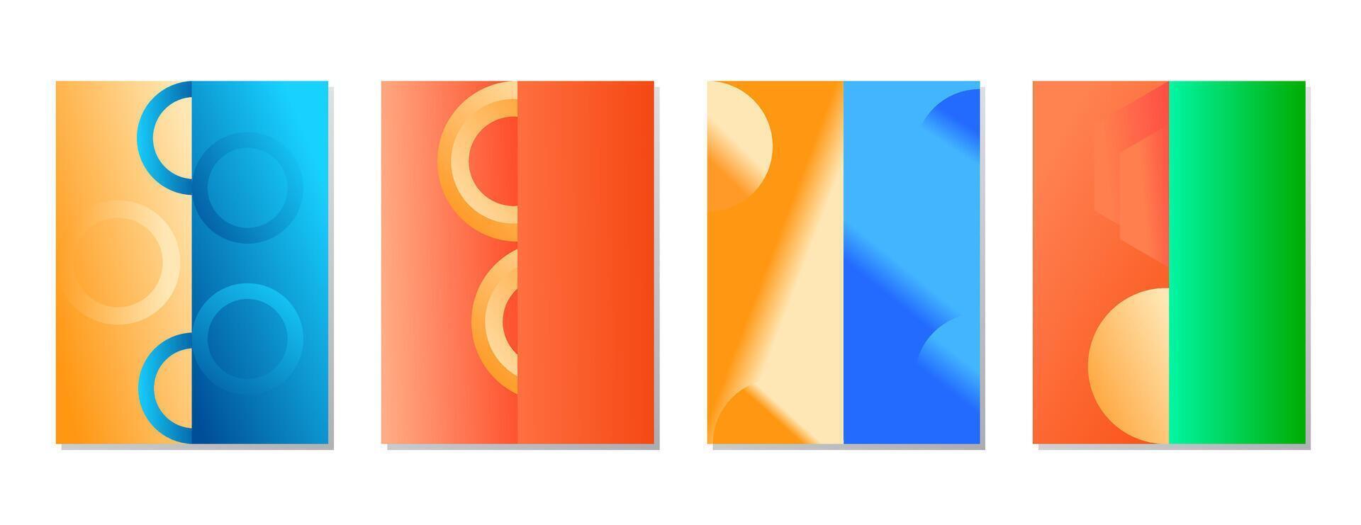 BLUE ORANGE GRADIENT LIQUID COLOR. POSTER BACKGORUND DESIGN vector