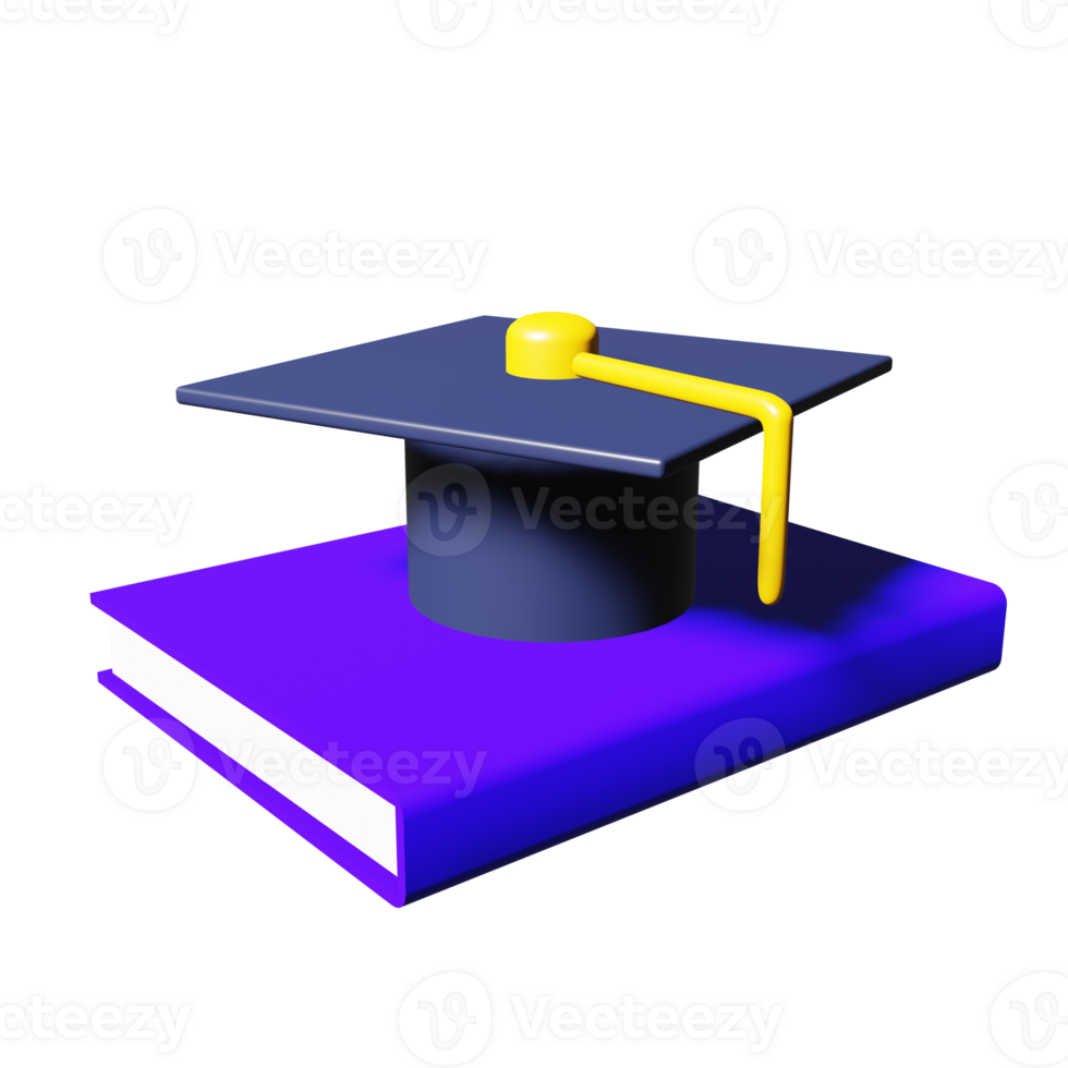 Graduation cap with books symbolizing education png