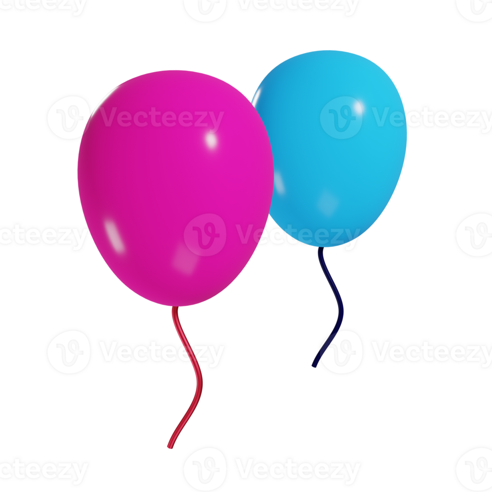 Pink and Blue Helium Balloons png