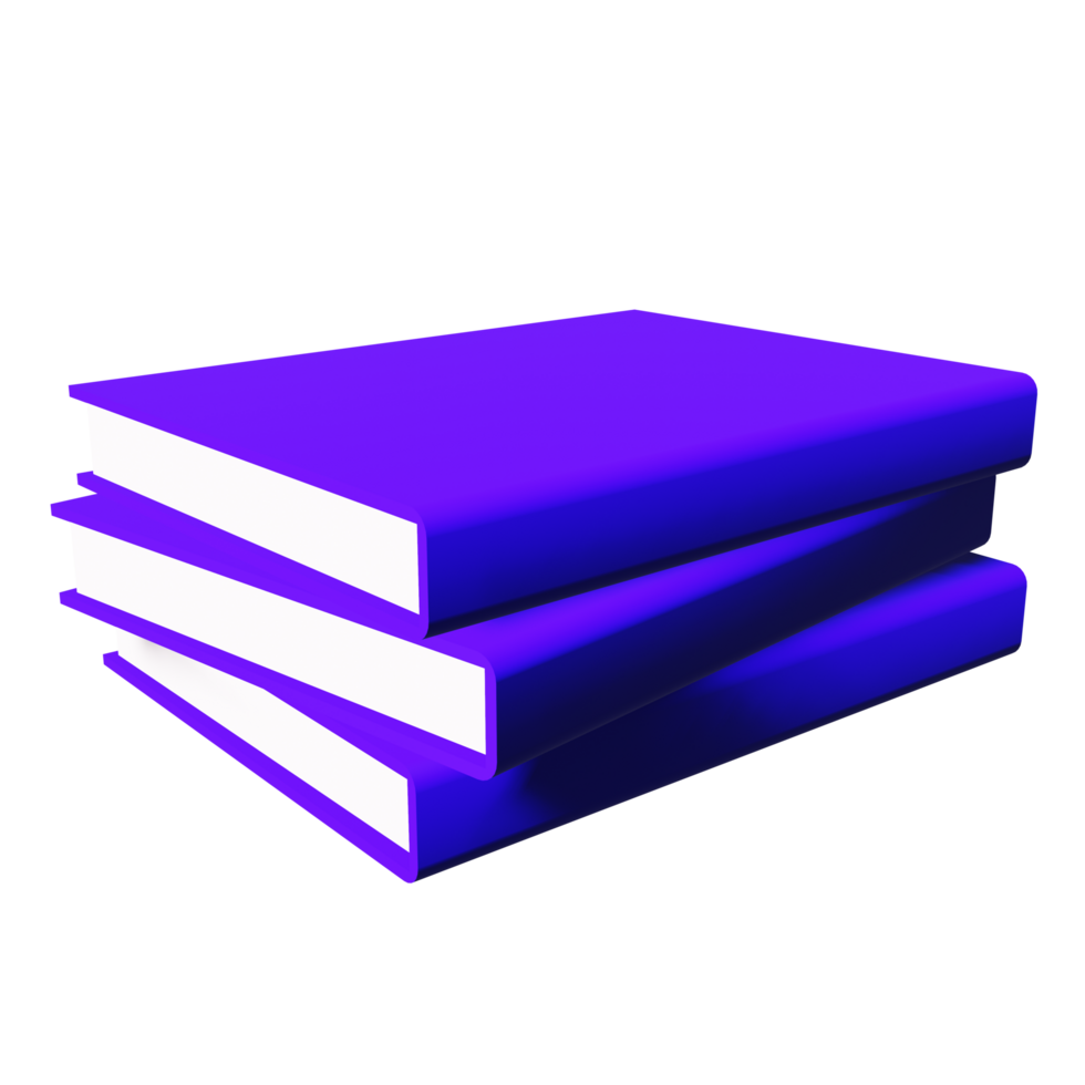 3D book stack for education and learning png