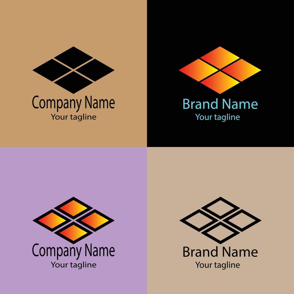 fabulous Unique Beautiful Abstract logo design with different designs of the same shape For business company. vector