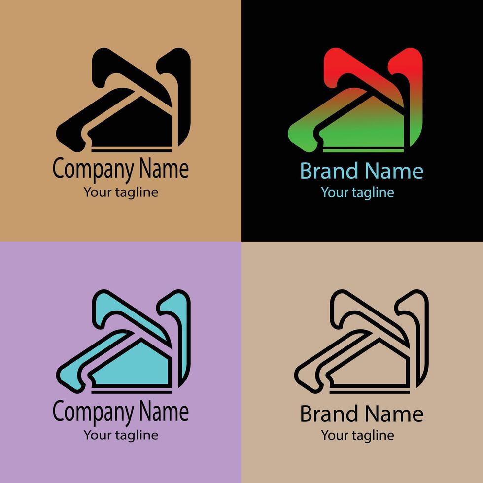 fabulous Abstract logo design with different designs of the same shape For business company. Color editable. vector