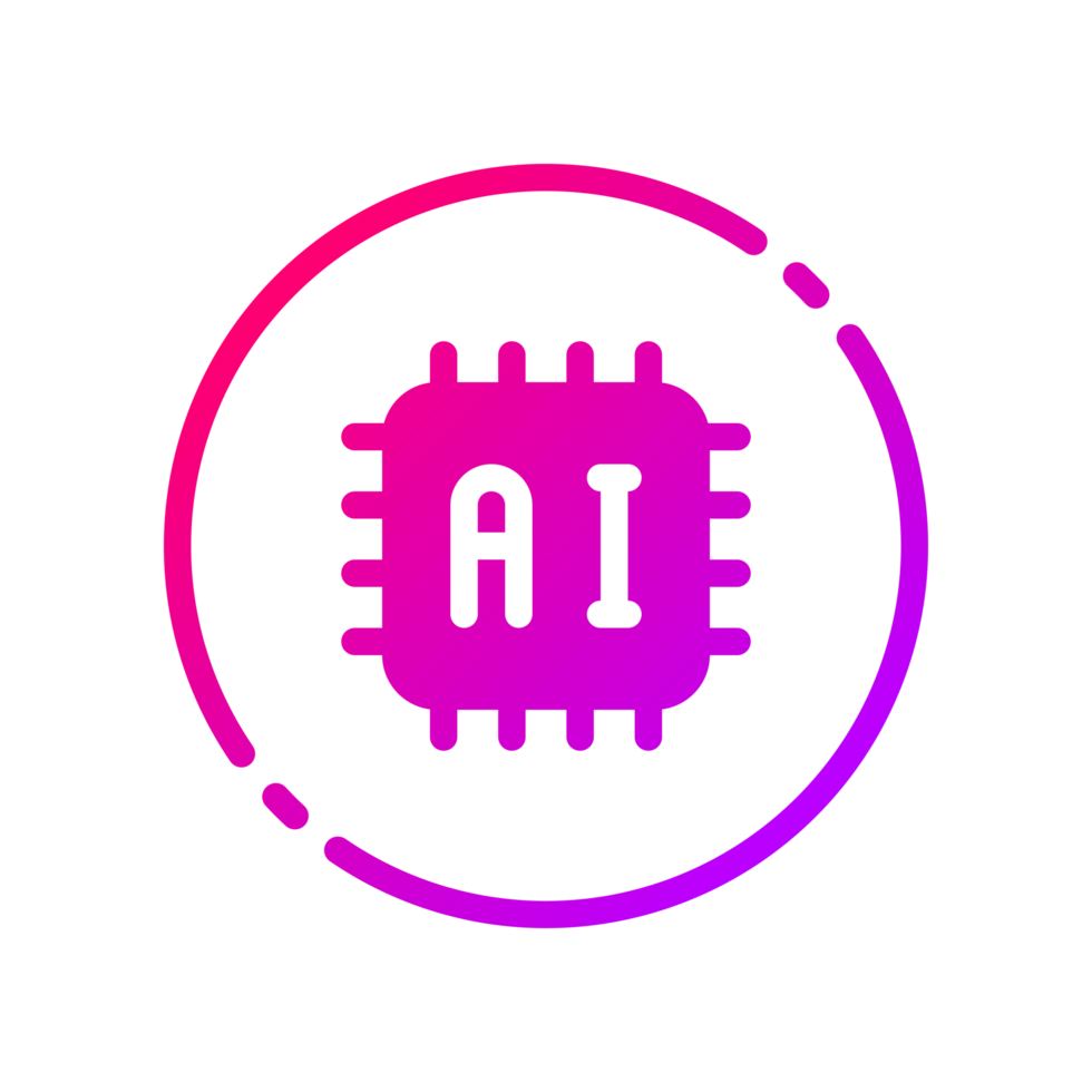 Design Illustration graphic of mini chip icon with gradient style. Suitable for UI, mobile design, web design, etc. Transparent background. png