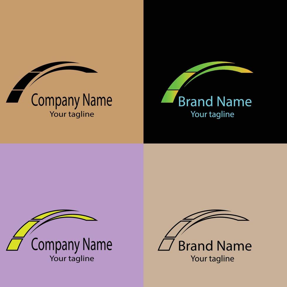 Gorgeous Unique Abstract logo design with different designs of the same shape For business company. Color editable. vector