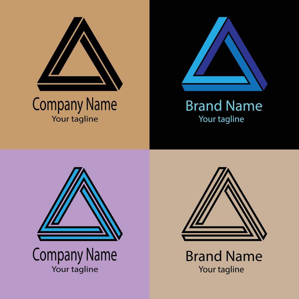 premier Abstract logo design with different designs of the same shape For business company. Color editable. vector