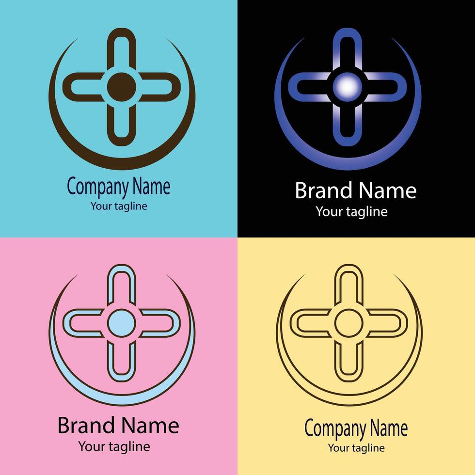 grand Unique Abstract logo design with different designs of the same shape For business company. Color editable. vector