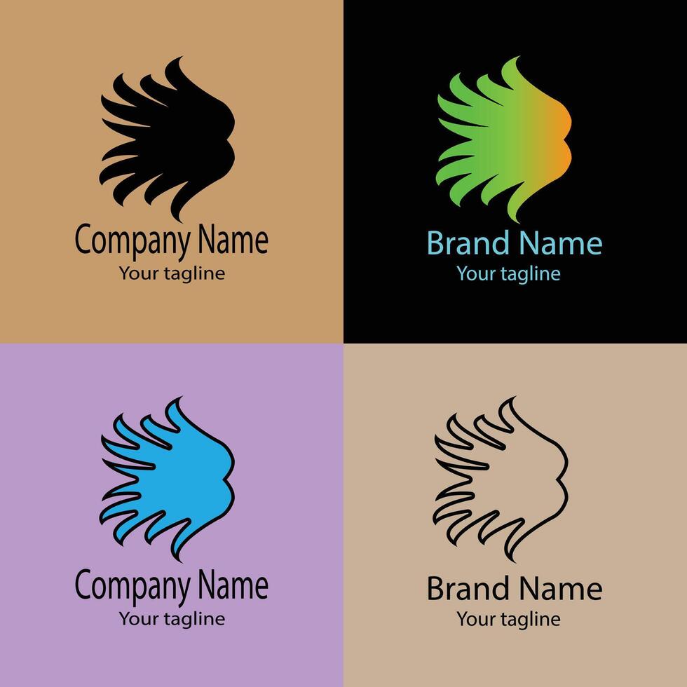 prime Unique Beautiful Abstract logo design with different designs of the same shape For business. Color editable. vector