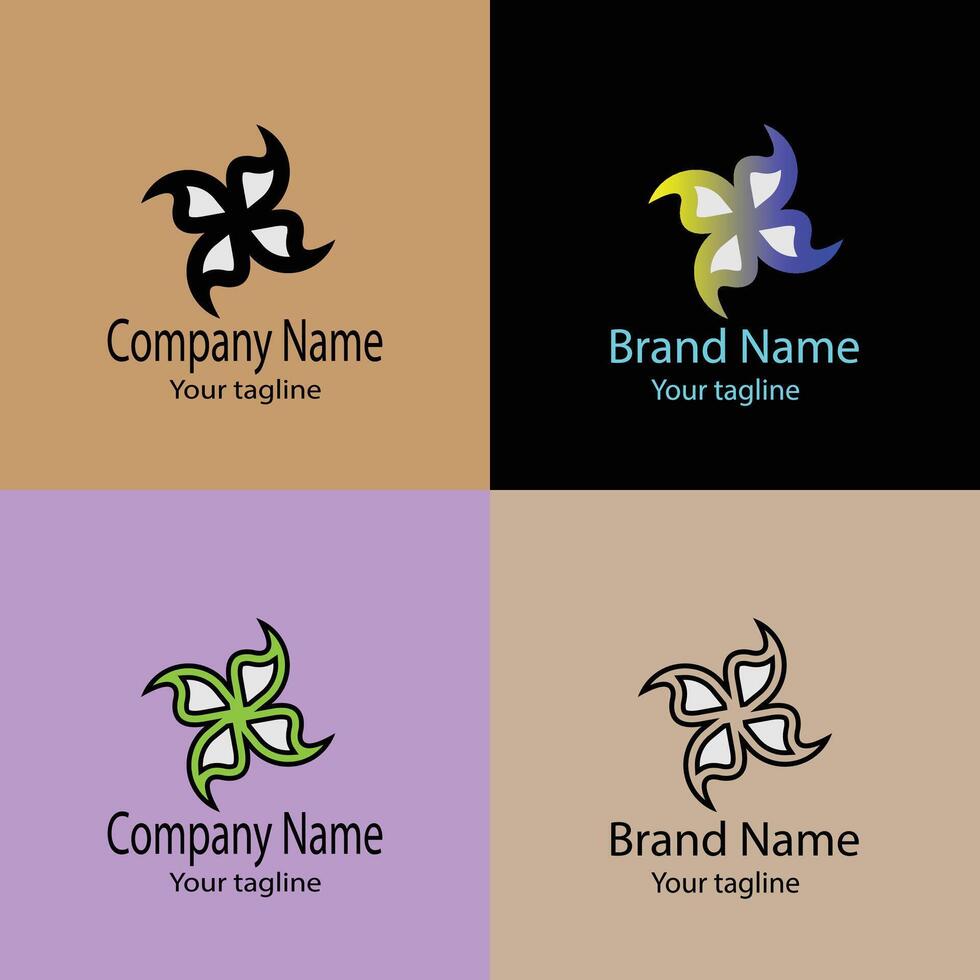 premier Abstract logo, with different designs of the same shape For business company. Color editable. vector