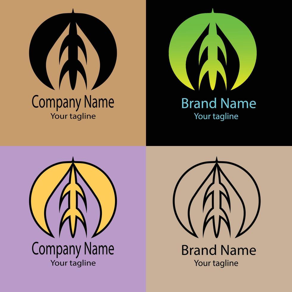 high-grade Unique Beautiful Abstract logo design with different designs of the same shape For business company. vector