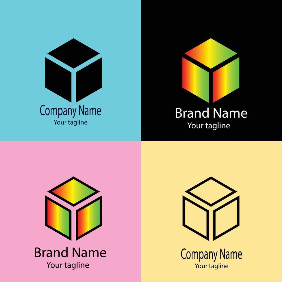 dreamy logo design with different designs of the same shape For business company. Color editable. vector