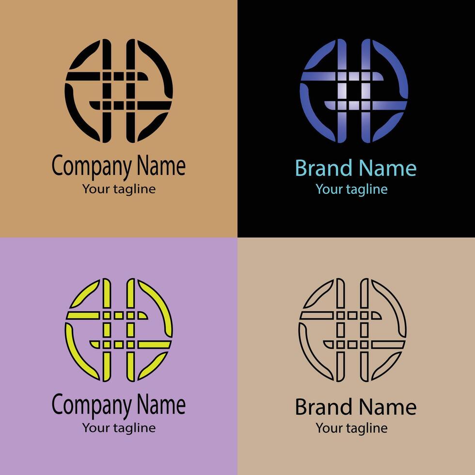 prime Unique Beautiful Abstract logo design with different designs of the same shape For business company. Color editable. vector