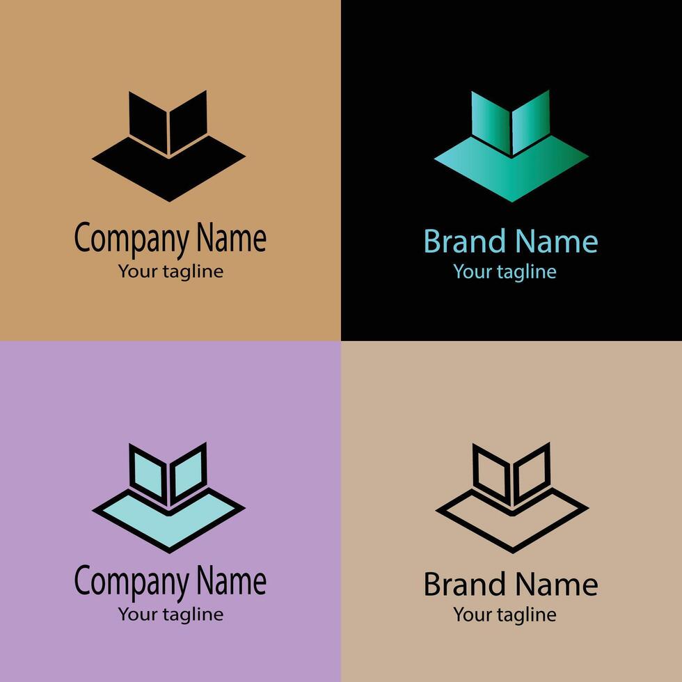 dreamy Unique Beautiful Abstract logo design with different designs of the same shape For business company. Color editable. vector