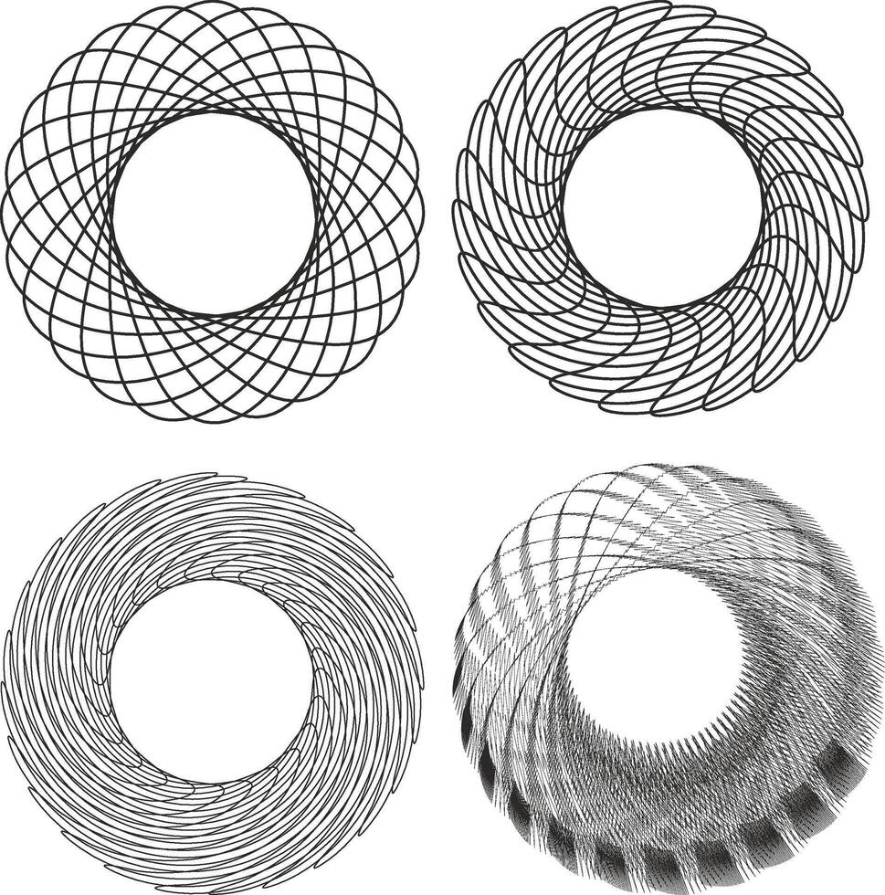 Circular, radial and radiating lines. Circular, concentric circles vector