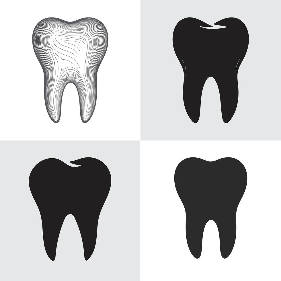 set of tooth icons vector